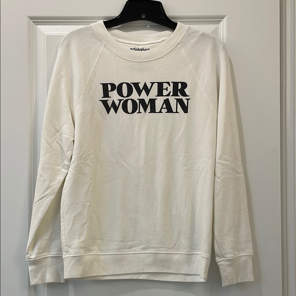 Power Woman White Sweatshirt